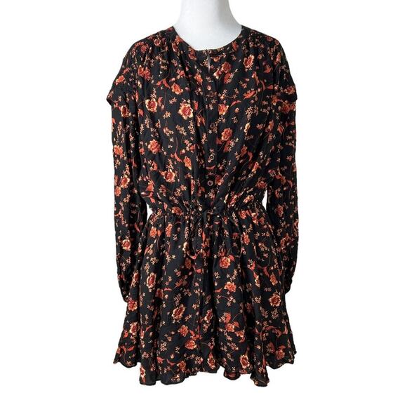 (Flawed) Free People Flower Fields Mini Dress in Dark Combo Small NWOT - Picture 5 of 11